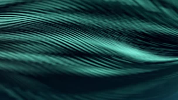 案文描述了海浪 蓝色和绿色背景等海洋要素 它还提到深蓝色墙纸 纹理织物 带有蓝色波浪的抽象背景 — 图库视频影像