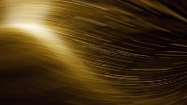 Złote Tło Błyszczącej Fakturze Falującym Wzorze Uzupełnione Złotym Efektem Świetlnym — Wideo stockowe