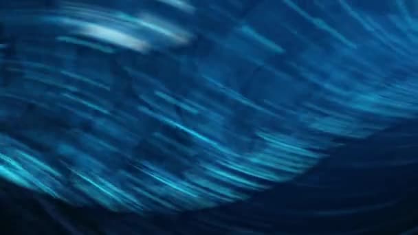 Тривалий Вплив Океанічних Хвиль Синього Світла Рибного Плавання Абстрактний Синьо — стокове відео