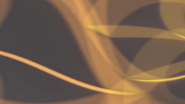 Soyut Işık Çizgi Tasarımları Ile Siyah Arkaplan Üzerinde Sarı Turuncu — Stok video