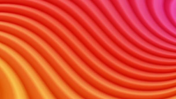 오렌지와 색상의 파도의 다채로운 애니메이션 — 비디오