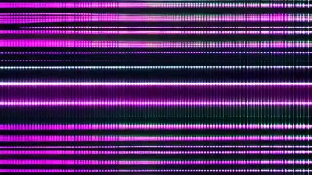 スクリーン上のグリッチな紫と緑のストライプ — ストック動画
