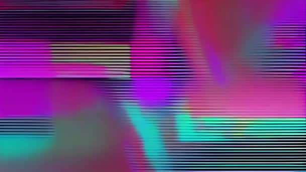 Glitchy Static Filled Image Purple Yellow Background — Stock Video