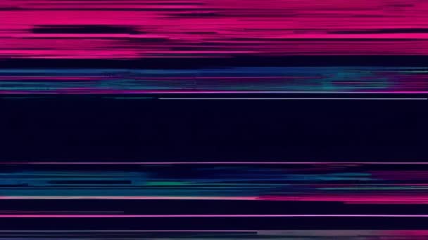 Pink Blue Glitchy Stripes Screen — Stock Video