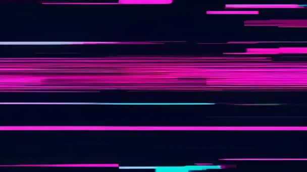 Glitchy Pink Black Background Striped Effect — Stock Video