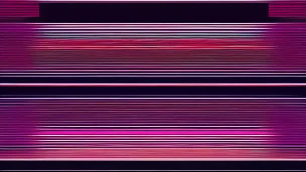 Een Paarse Roze Gestreepte Achtergrond Met Een Glitch Effect — Stockvideo