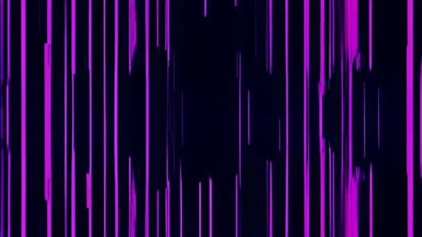 屏幕上的紫色和黑色闪光条纹 — 图库视频影像