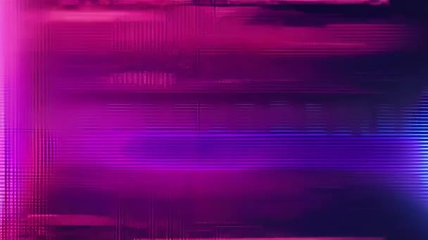 テレビ画面のグリッチな紫色のストライプ — ストック動画