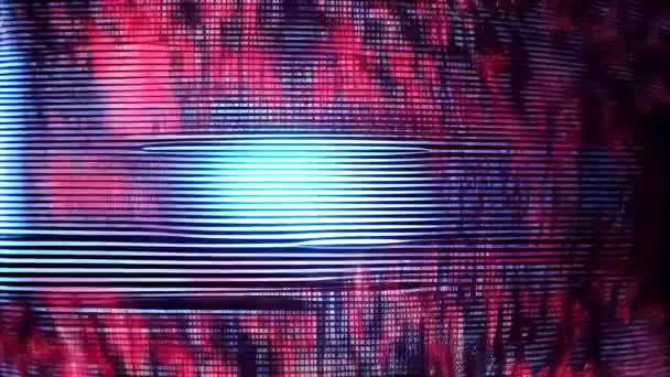 Kırmızı Arkaplanı Olan Bozuk Statik Dolu Bir Ekranı — Stok video