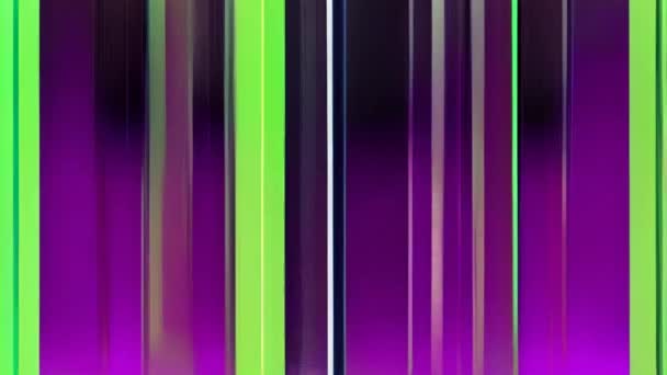 Glitchy Television Screen Purple Green Stripes — Stock Video