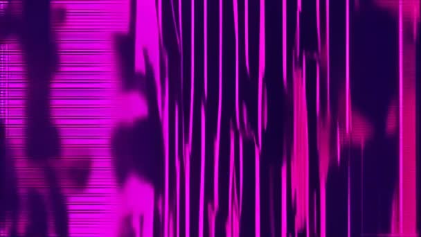글리치 노이즈가있는 보라색과 분홍색 줄무늬 — 비디오