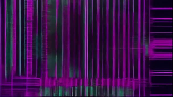 紫と黒のストライプバックグラウンド グリッチなノイズ — ストック動画