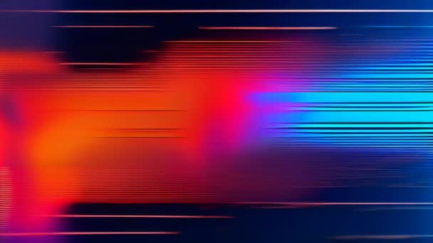 Glitchy Static Filled Image Red Blue Striped Background — Stock Video