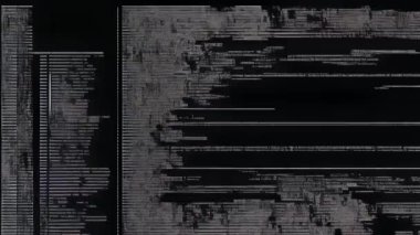 Bozuk, titrek sesi olan bir bilgisayar ekranı.