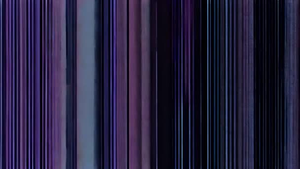 紫と黒のストライプ画像をグリッチな効果で — ストック動画