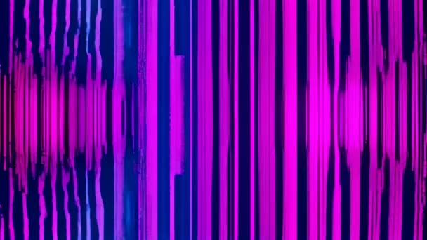 テレビ画面の紫色の光沢のあるノイズ — ストック動画