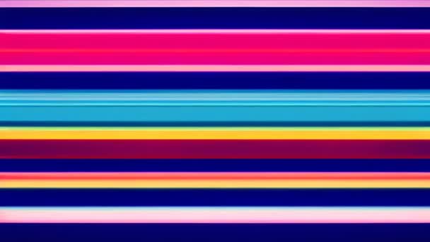 Uno Schermo Glitch Colorato Con Sfondo Strisce Blu Rosa — Video Stock
