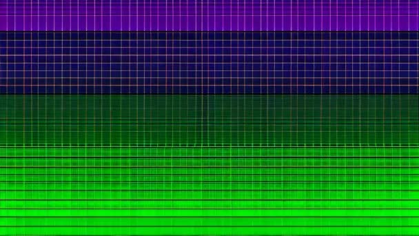 Фиолетовый Зеленый Полосатый Фон Глючным Эффектом — стоковое видео