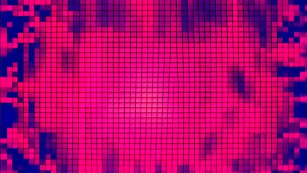Uno Schermo Glitch Rosa Viola Con Sacco Quadrati — Video Stock