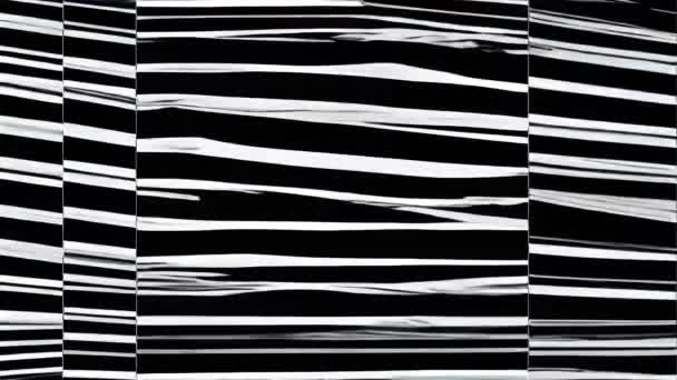 Une Image Rayée Noir Blanc Avec Effet Glitchy — Video