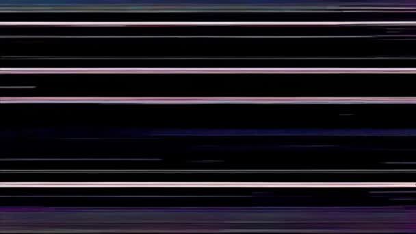 有水平线的黑色屏幕上的一个闪闪发光的图像 — 图库视频影像