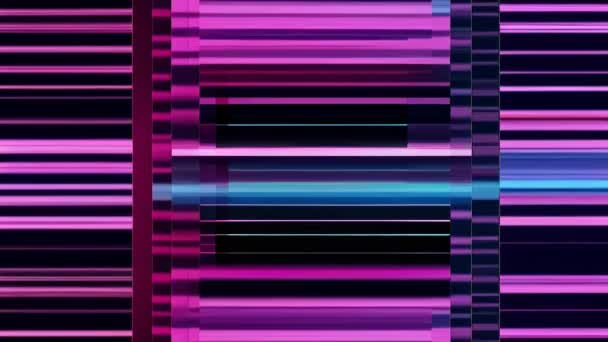 スクリーン上のグリッチな紫と青のノイズ — ストック動画