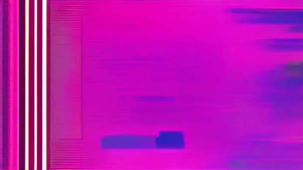 Purple Pink Screen Glitchy Effect — Stock Video