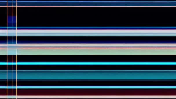一个有红色 蓝色和紫色条纹的闪闪发光的屏幕 — 图库视频影像