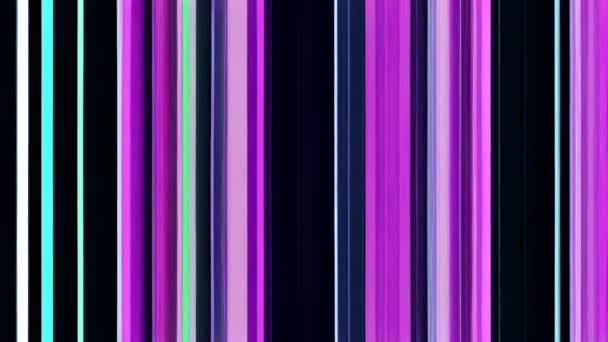 Immagine Strisce Glitch Viola Blu Con Effetto Tremolante — Video Stock