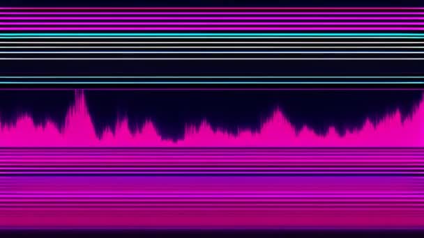 Глючный Фиолетовый Розовый Эффект Шума Экране Телевизора — стоковое видео