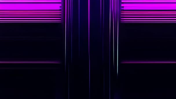 Фиолетовый Черный Глючный Экран Фиолетовыми Полосками — стоковое видео