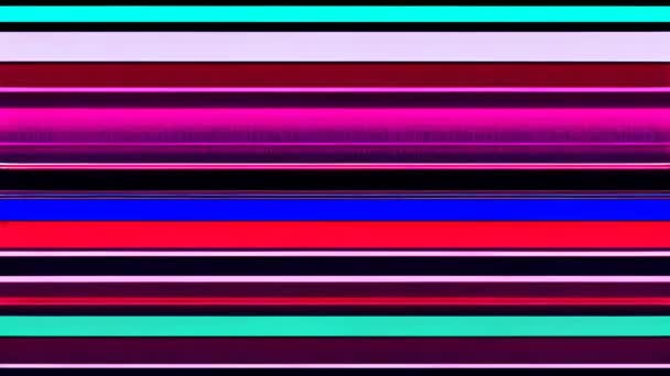 Glitchy Kolorowy Ekran Fioletowym Niebieskim Tle Paski — Wideo stockowe