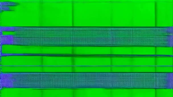 Zielony Fioletowy Ekran Efektem Usterki — Wideo stockowe
