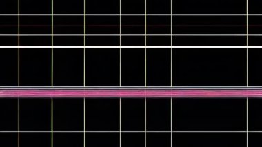 Siyah arkaplanı ve renkli çizgileri olan kusurlu bir ekran