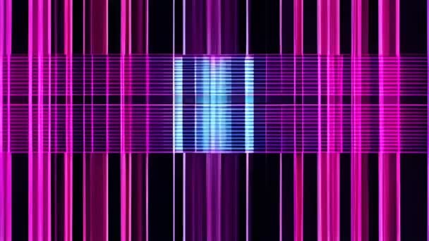 黒の背景に紫とピンクの光沢のあるデザイン — ストック動画