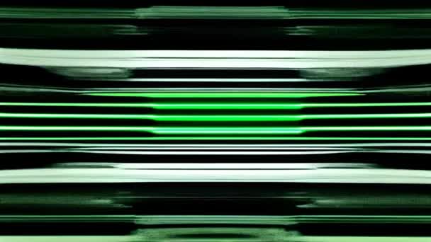 Effetto Glitch Verde Bianco Uno Schermo — Video Stock