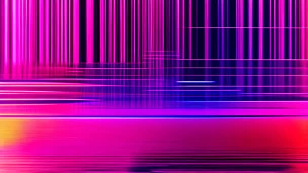 一个粉色和紫色背景的闪闪发亮的数字电视屏幕 — 图库视频影像