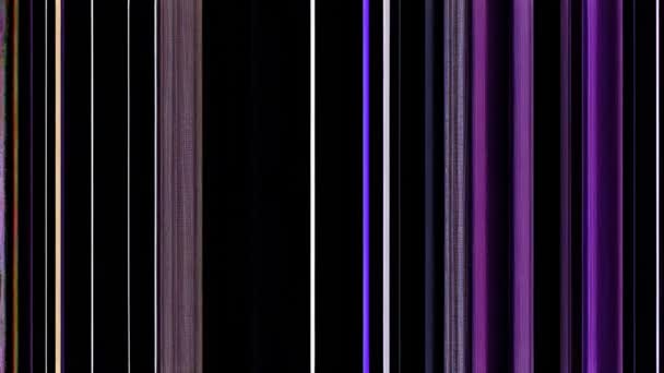 Una Imagen Rayas Púrpura Negra Con Efecto Fallo Técnico — Vídeo de stock