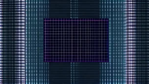 黑色背景上有网格图案的紫色正方形 — 图库视频影像