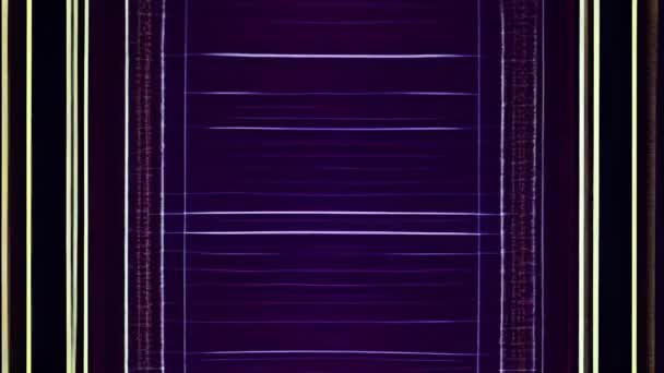 紫色和黄色带条纹屏风 噪音斑斑 — 图库视频影像