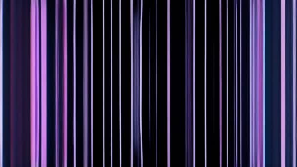 一个有紫色和黑色配色的闪烁其词 充满静电的电视屏幕 — 图库视频影像