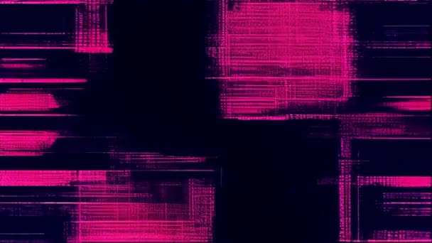 屏幕上的粉色和紫色闪光的噪音 — 图库视频影像