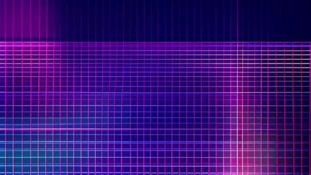 一种紫色和蓝色的数字电视屏幕 有故障的效果 — 图库视频影像