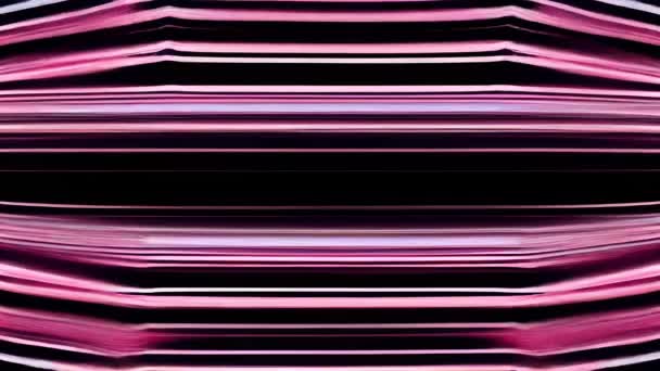 Een Paars Roze Gestreepte Afbeelding Met Een Glitch Effect — Stockvideo