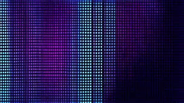 一个闪闪发光的蓝色和紫色屏幕 噪音很大 — 图库视频影像