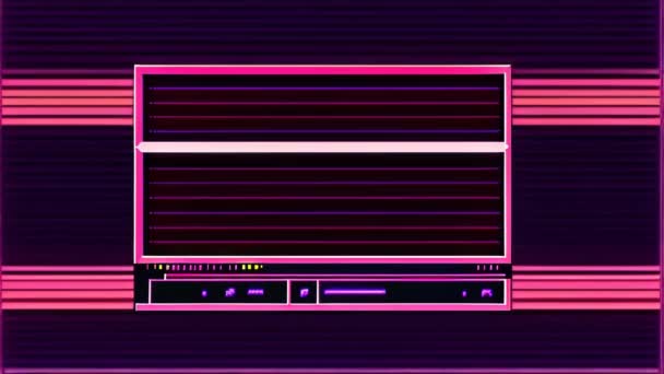 デジタルテレビのノイズフリッカー効果を備えた紫とピンクの光沢のあるスクリーン — ストック動画