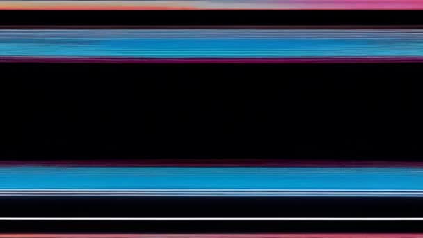 Glitchy Kolorowy Ekran Niebiesko Różowym Wzorze Paski — Wideo stockowe