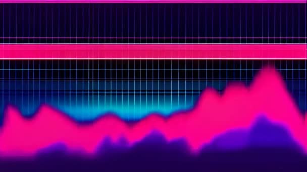Eine Rosa Und Violette Wellenform Mit Einem Glitzernden Rauscheffekt — Stockvideo