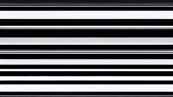 Glitchy Flickering Image White Black Striped Wall — Stock Video