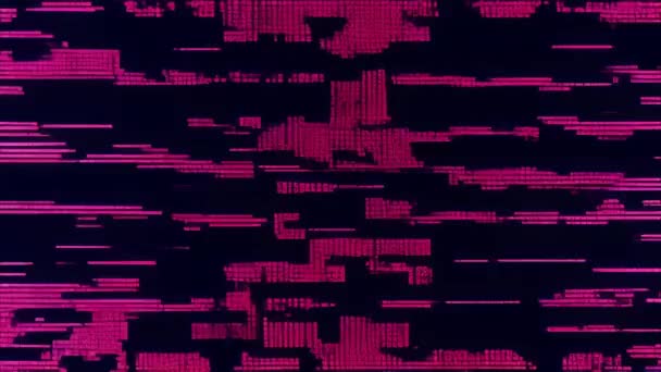 Uno Schermo Glitch Con Colori Rosa Viola — Video Stock